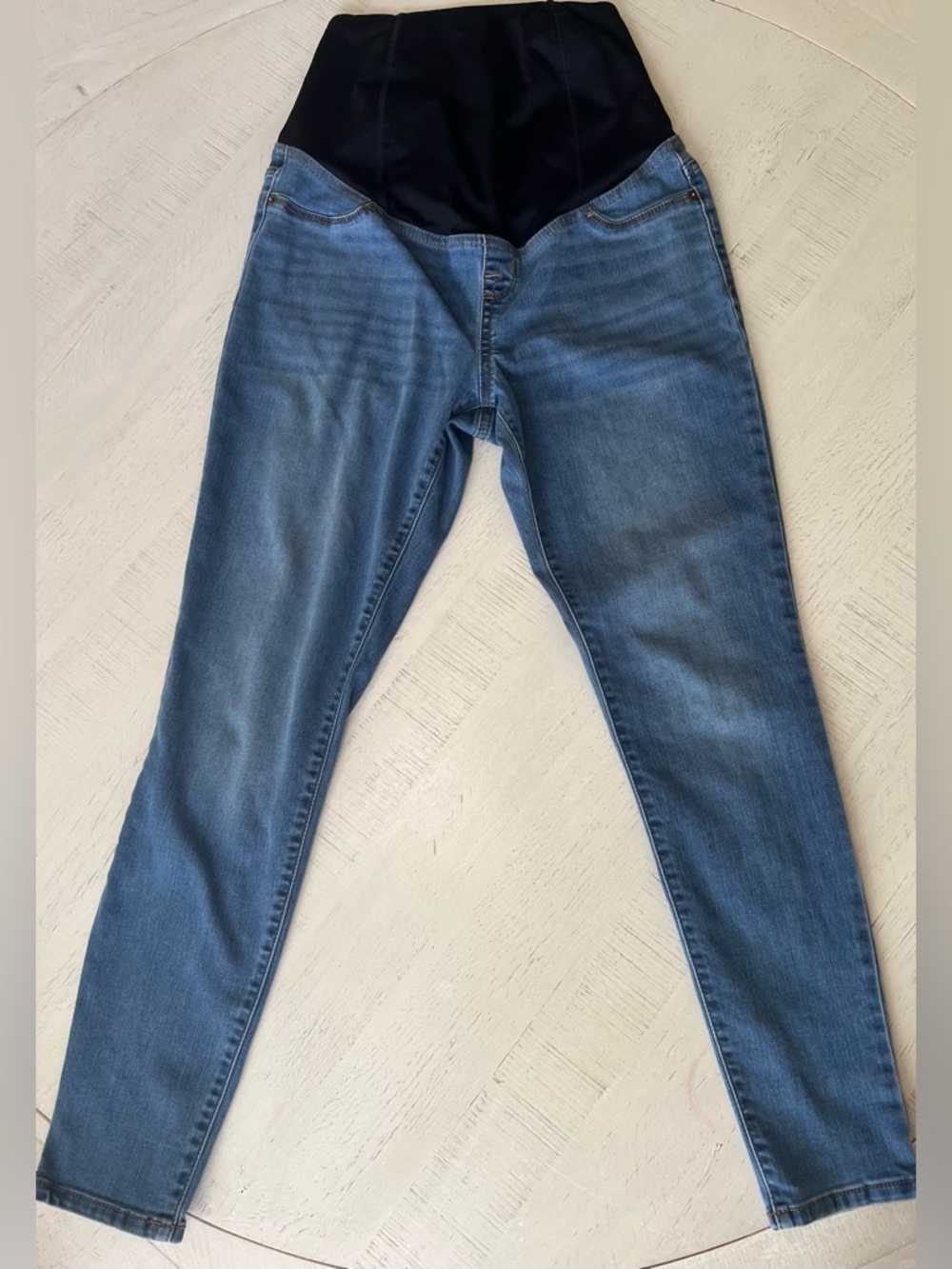 Maternity Skinny Jeans with Black Stretch Panel